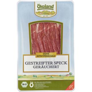 Gestreifter Speck geschnitten
